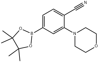 2-吗啉-4-(4,4,5,5-四甲基-1,3,2-二氧硼杂环戊烷-2-基)苯腈 结构式
