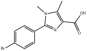 2-(4-BROMO-PHENYL)-1,5-DIMETHYL-1H-IMIDAZOLE-4-CARBOXYLIC ACID 结构式
