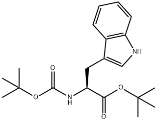 2-(tert-butoxycarbonylamino)-3-(indol-3-yl)propionic acid tert-butyl ester 结构式
