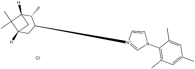 1-(2,4,6-三甲基苯基)-3 - [(1R,2R,3R,5S) - ( - ) - 异松蒎基]氯化咪唑鎓 结构式