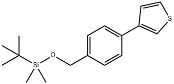 tert-butyldimethyl((4-(thiophen-3-yl)benzyl)oxy)silane 结构式