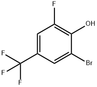 2-Bromo-6-fluoro-4-(trifluoromethyl)phenol 结构式