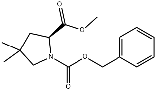 (S)-1-Cbz-4,4-dimethyl-pyrrolidine-2-carboxylic acid methyl ester 结构式