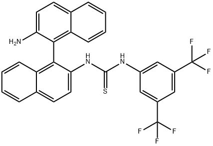 N-(2'-氨基-[1,1'-联萘]-2-基)-N'-[3,5-双(三氟甲基)苯基]硫脲 结构式