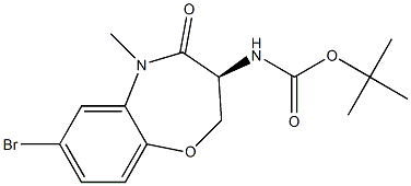 (S)-叔丁基(7-溴-5-甲基-4-氧代-2,3,4,5-四氢苯并[B][1,4]氧氮杂-3-基)氨基甲酸酯 结构式