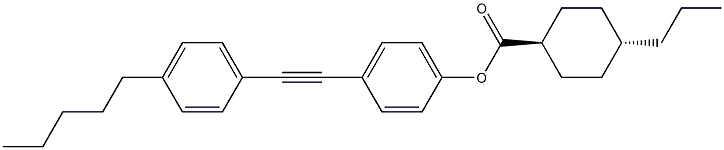 Cyclohexanecarboxylic acid, 4-propyl-, 4-[2-(4-pentylphenyl)ethynyl]phenyl ester, trans- 结构式