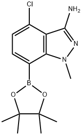4-氯-1-甲基-7-(4,4,5,5-四甲基-1,3,2-二氧杂硼烷-2-基)-1H-吲唑-3-胺 结构式
