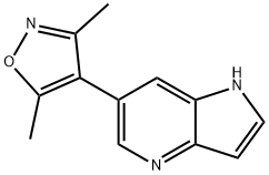 3,5-dimethyl-4-(1H-pyrrolo[3,2-b]pyridin-6-yl)isoxazole 结构式