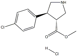 methyl (3R,4S)-4-(4-chlorophenyl)pyrrolidine-3-carboxylate hydrochloride 结构式