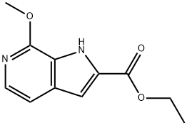 7-甲氧基-1H-吡咯[2,3-C]吡啶-2-羧酸乙酯 结构式