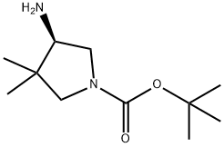 tert-Butyl (4R)-4-amino-3,3-dimethylpyrrolidine-1-carboxylate 结构式