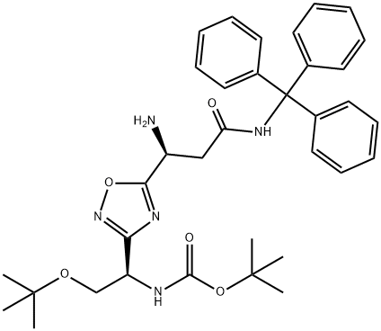 ((R)-1-(5 - ((S)-1-氨基-3-氧代-3-(三苯甲基氨基)丙基)-1,2,4-恶二唑 结构式