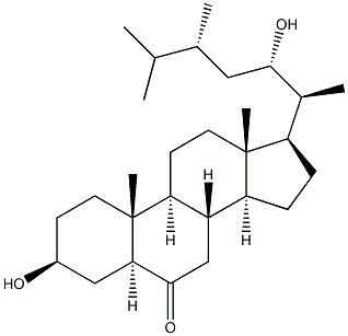 Ergostan-6-one,3,22-dihydroxy-, (3b,5a,22S,24R)- 结构式