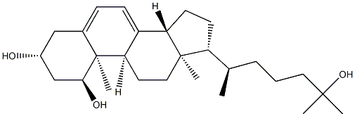 (1S,3R,9R,10R,13R,14R,17R)-17-[(2R)-6-hydroxy-6-methylheptan-2-yl]-10,13-dimethyl-2,3,4,9,11,12,14,15,16,17-decahydro-1H-cyclopenta[a]phenanthrene-1,3-diol 结构式