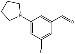 5-氟-3-吡咯烷-1-基苯甲醛 结构式