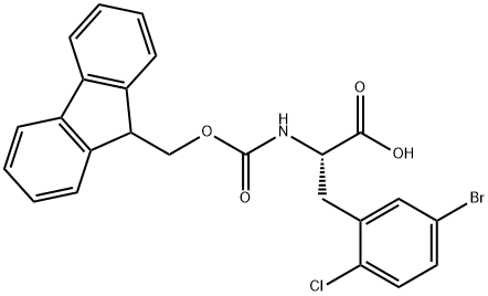 2-(((((9H-芴-9-基)甲氧基)羰基)氨基)-3-(5-溴-2-氯苯基)丙酸 结构式