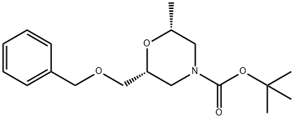 (2R,6R)-2 - ((苄氧基)甲基)-6-甲基吗啉-4-羧酸叔丁酯 结构式
