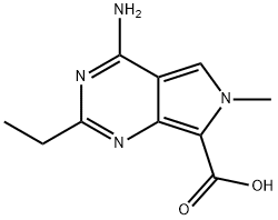 4-Amino-2-ethyl-6-methyl-6H-pyrrolo[3,4-d]pyrimidine-7-carboxylic acid 结构式