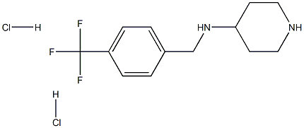 N-[4-(Trifluoromethyl)benzyl]piperidin-4-amine dihydrochloride 结构式