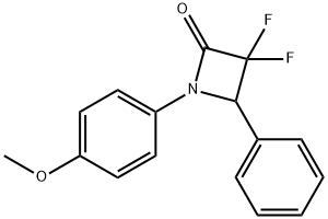 3,3-二氟-1-(4-甲氧基苯基)-4-苯基氮杂环丁烷-2-酮 结构式