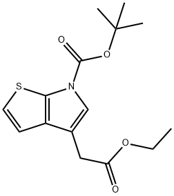 4-(2-乙氧基-2-氧代乙基)-6H-噻吩并[2,3-B]吡咯-6-羧酸叔丁酯 结构式