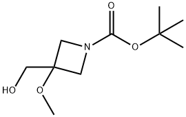 叔-丁基 3-(羟甲基)-3-甲氧基吖丁啶-1-甲酸基酯 结构式