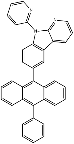 9H-Pyrido[2,3-b]indole, 6-(10-phenyl-9-anthracenyl)-9-(2-pyridinyl)- 结构式