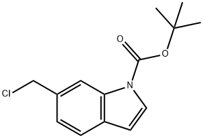 6-(氯甲基)-1H-吲哚-1-羧酸叔丁酯 结构式