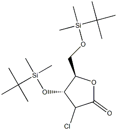 (4R,5R)-4-[(Tert-butyldimethylsilyl)oxy]-5-{[(tert-butyldimethylsilyl)oxy]methyl}-3-chlorooxolan-2-one 结构式