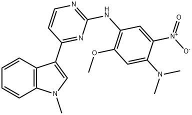 1,4-Benzenediamine, 5-methoxy-N1,N1-dimethyl-N4-[4-(1-methyl-1H-indol-3-yl)-2-pyrimidinyl]-2-nitro- 结构式