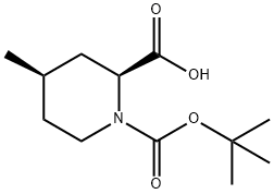 (2S,4R)-N-BOC-4-甲基-哌啶酸 结构式