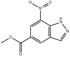 7-硝基-1H-吲唑-5-羧酸甲酯 结构式