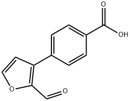 4-(2-醛基呋喃-3-基)苯甲酸 结构式
