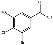 3-溴-4-氯-5-羟基苯甲酸 结构式