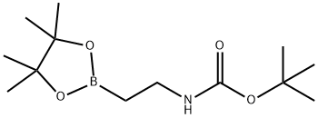 (2-(4,4,5,5-四甲基-1,3,2-二氧硼戊环-2-基)乙基)氨基甲酸叔丁酯 结构式