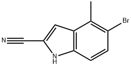 5-BROMO-4-METHYL-1H-INDOLE-2-CARBONITRILE 结构式