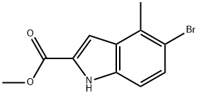 5-溴-4-甲基-1H-吲哚-2-羧酸甲酯 结构式