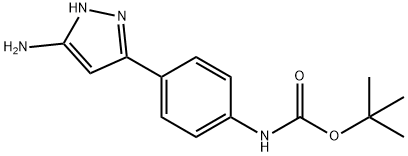 Carbamic acid, N-[4-(5-amino-1H-pyrazol-3-yl)phenyl]-, 1,1-dimethylethyl ester 结构式