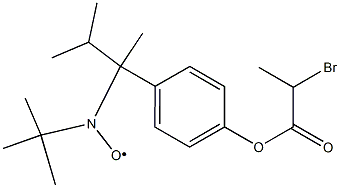 1-[4-(2-溴-1-氧代丙氧基)苯基]-1,2-二甲基丙基1,1-二甲基乙基亚硝酸盐 结构式