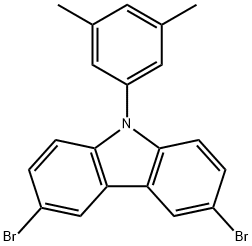 3,6-二溴-9-(3,5-二甲基苯基)-9H-咔唑 结构式