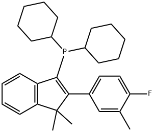 dicyclohexyl[2-(4-fluoro-3-methylphenyl)-1,1-dimethyl-1H-inden-3-yl]Phosphine 结构式