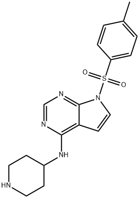 N-(piperidin-4-yl)-7-tosyl-7H-pyrrolo[2,3-d]pyrimidin-4-amine 结构式