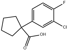 1-(3-氯-4-氟苯基)环戊烷甲酸 结构式