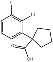 1-(2-chloro-3-fluorophenyl)cyclopentane-1-carboxylic acid 结构式