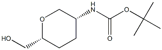 (顺式-6-(羟甲基)四氢-2H-吡喃-3-基)氨基甲酸叔丁酯 结构式