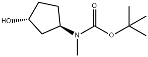 tert-butyl N-[(1R,3R)-3-hydroxycyclopentyl]-N-methylcarbamate 结构式
