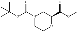 (S)-4-N-BOC吗啉-2-羧酸甲酯 结构式
