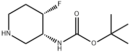 tert-butyl N-[(3R,4S)-4-fluoropiperidin-3-yl]carbamate 结构式