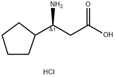 (S)-3-氨基-3-环戊基丙酸盐酸盐 结构式