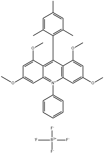 9-三甲基-1,3,6,8-四甲氧基-10-苯基吖啶四氟硼酸盐 结构式